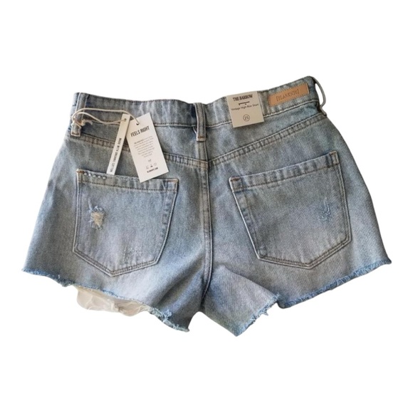 BlankNYC High-Waisted Distressed Cut-off Denim Jeans Shorts - Picture 3 of 12